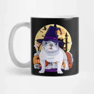 French Bulldog Happy Halloween Witch Pumpkin Mug